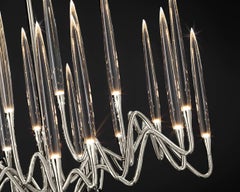 "Il Pezzo 3 Round Chandelier" - diameter 85cm/33.4" - nickel - crystal - LEDs