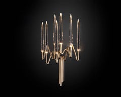 "Il Pezzo 3 Wall Sconce" - width 39cm/15.3" - gold finish brass - crystal - LEDs