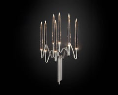 "Il Pezzo 3 Applique" - larghezza 39cm/15,3" - nichel - cristallo - LED