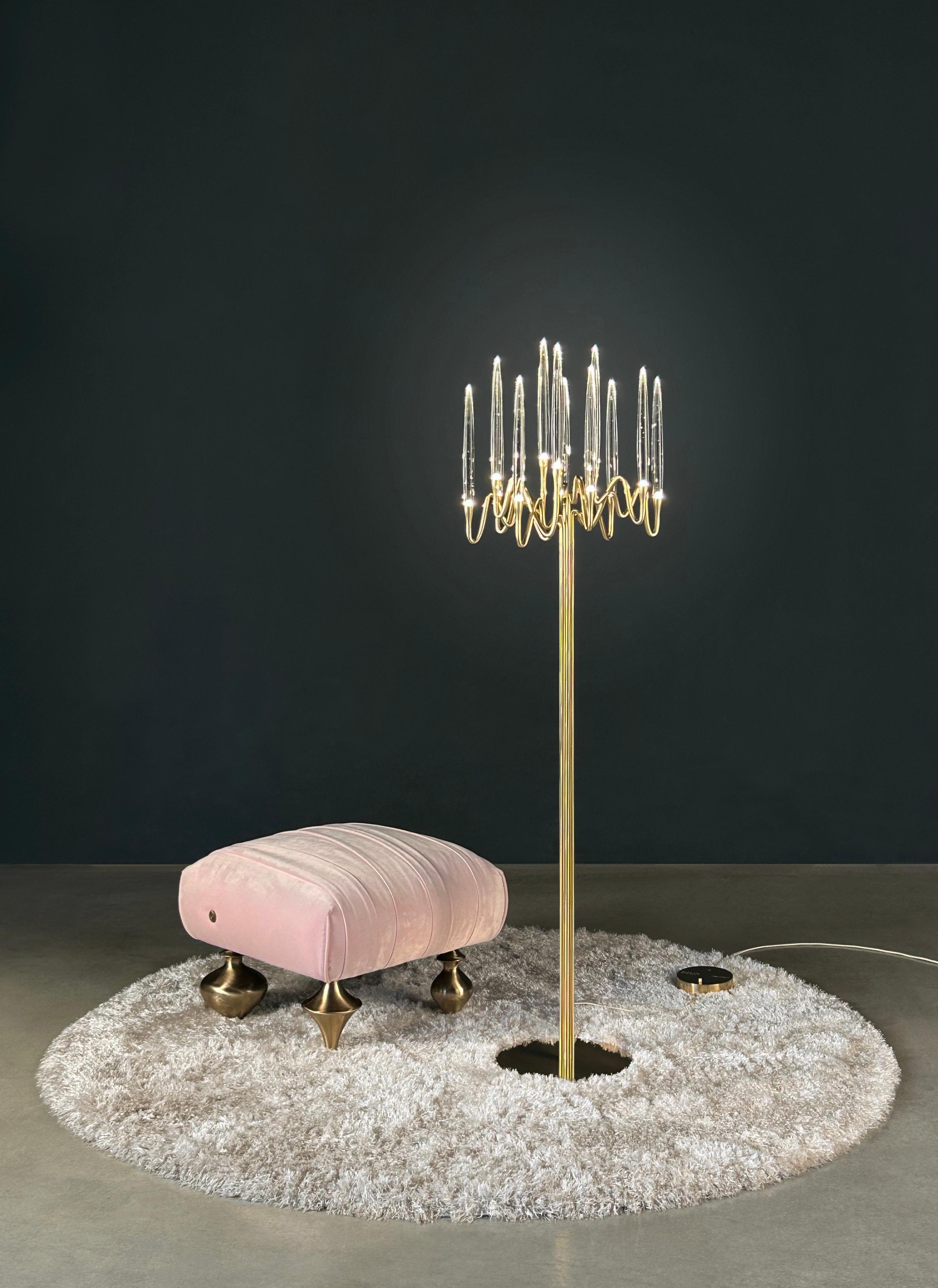 „Il Pezzo 3 Stehlampe“ – Messing in Goldausführung – Kristall – LEDs im Angebot 5