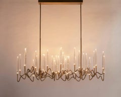 "Il Pezzo 3 Long Chandelier" - length 150cm/59” - bronze - crystal - LEDs