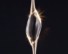 "Il Pezzo 12 Long Chandelier" - length 130cm/51.2” - satin brass - crystal