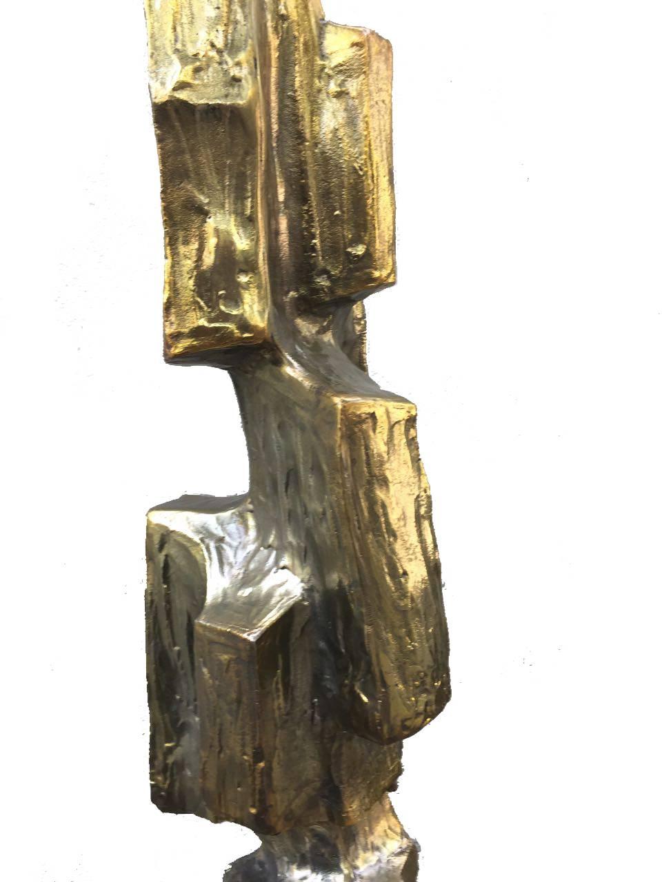 American Brutalist Bronze Lamps by Laurel Maurizio Tempestini