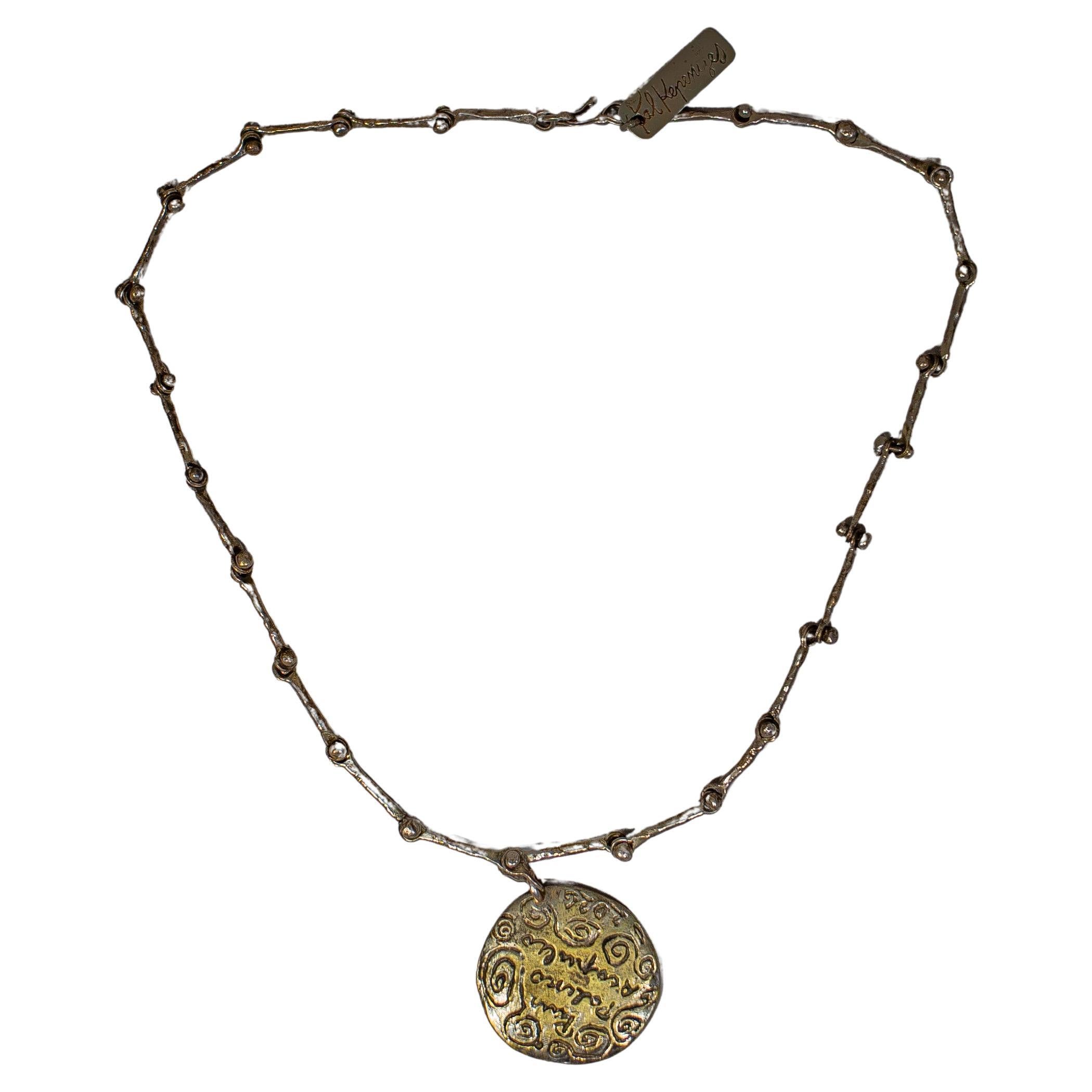 Pal Kepenyes Collier brutaliste en argent et bronze en vente