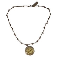 Pal Kepenyes Brutalist Silver and Bronze Necklace