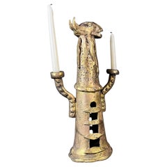 Eric Ledoux "10-Eyes" Solid Bronze Candelabra For 2 Candles