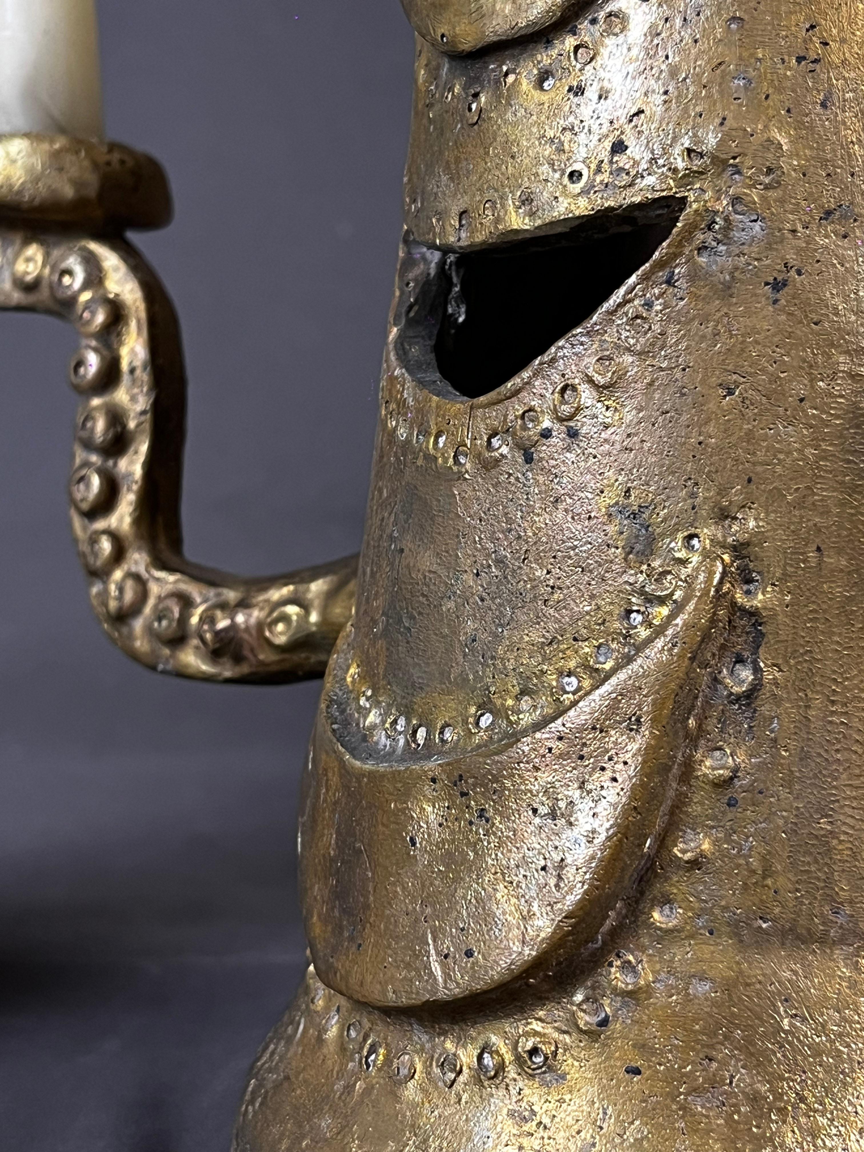Eric Ledoux Candelabro de bronce macizo 