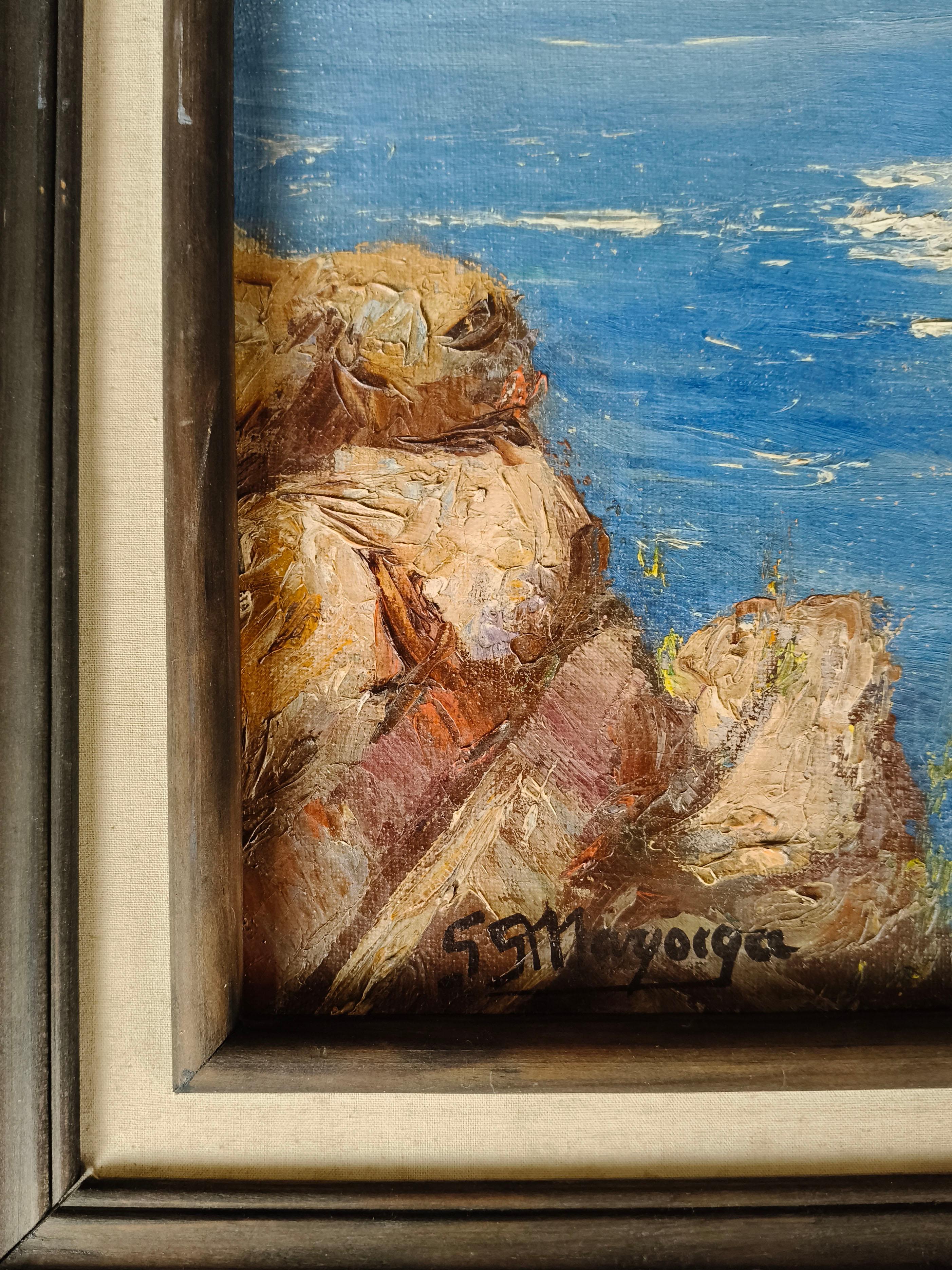Guillermo Gómez Mayorga La Quebrada Öl auf Leinwand Gemälde (Mexikanisch) im Angebot