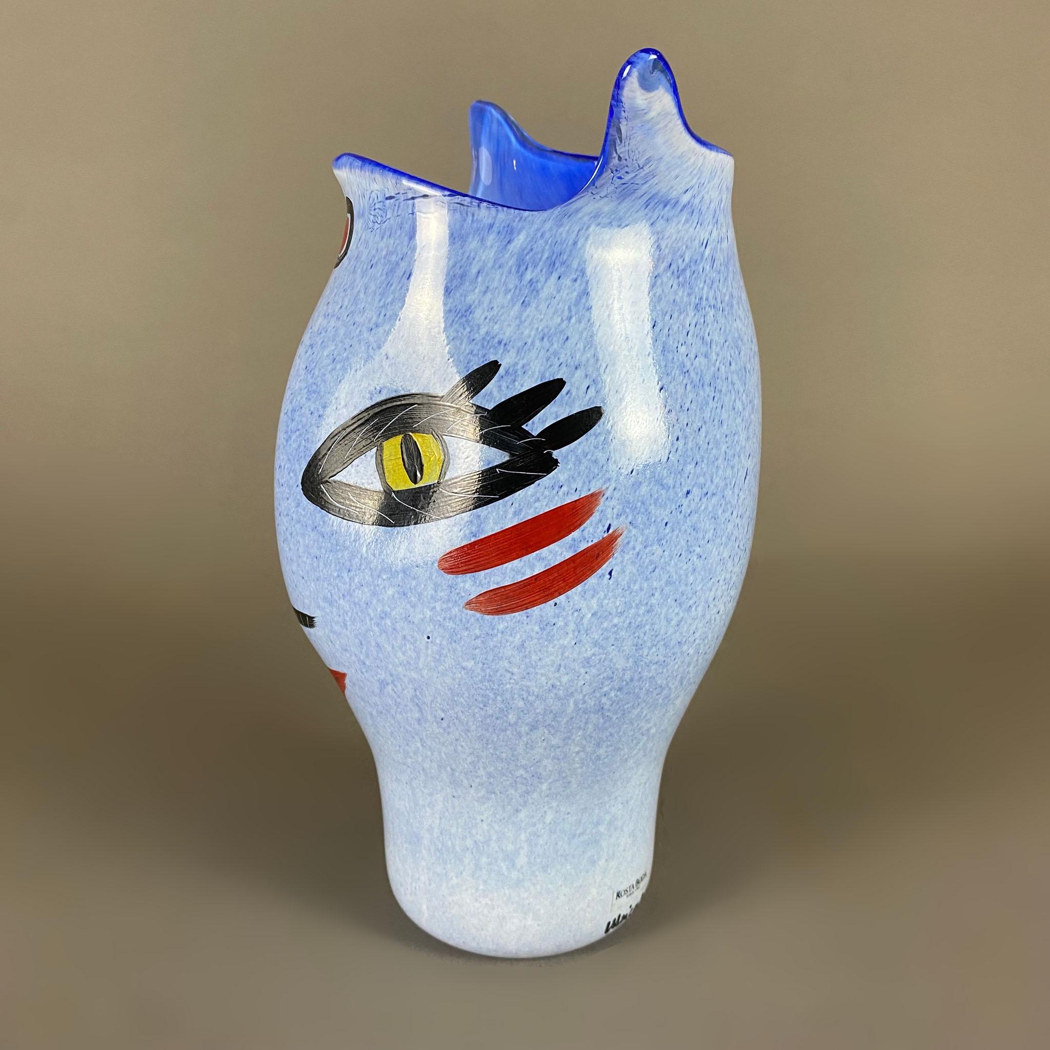 Vaso da fiori Open Minds Blue Face di Ulrica Hydman-Vallien per Kosta Boda In condizioni buone in vendita a Mexico City, MX