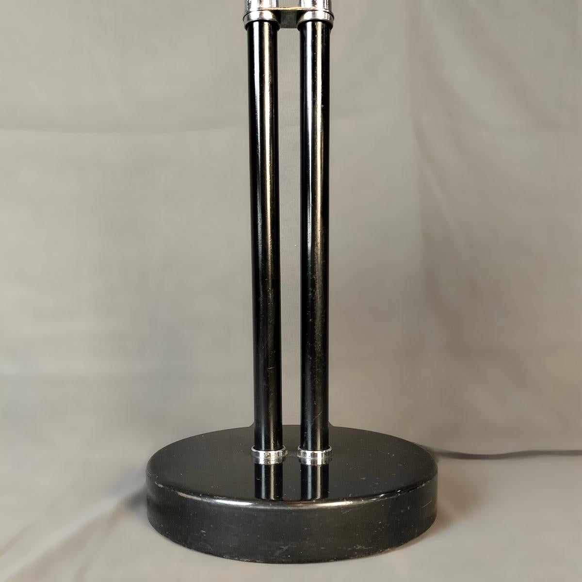 Enameled Christian Dell For Kaiser Idell German 1930's Model 6580 Double Desk Lamp For Sale