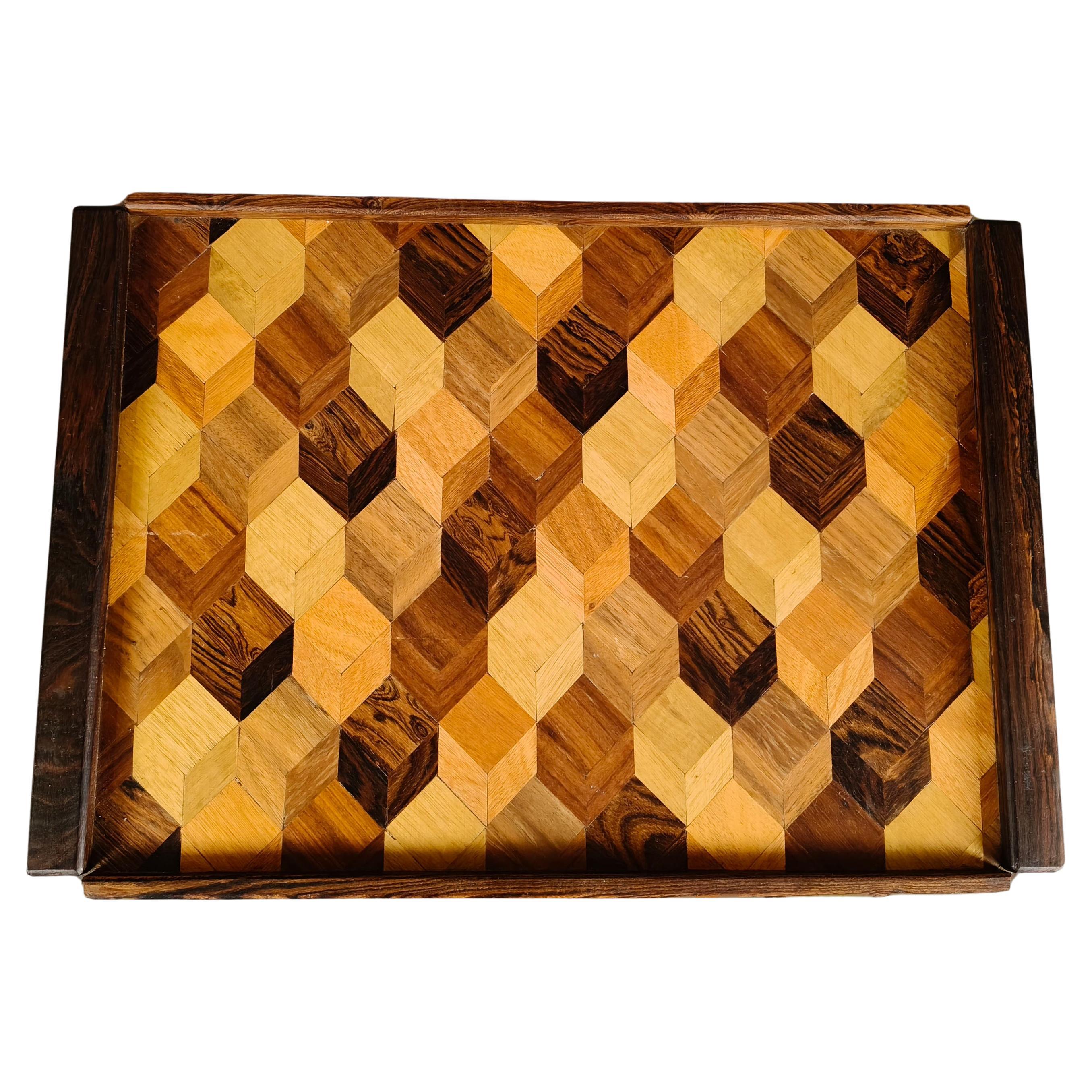 Don S. Shoemaker Plateau rectangulaire en parquet mexicain MCM