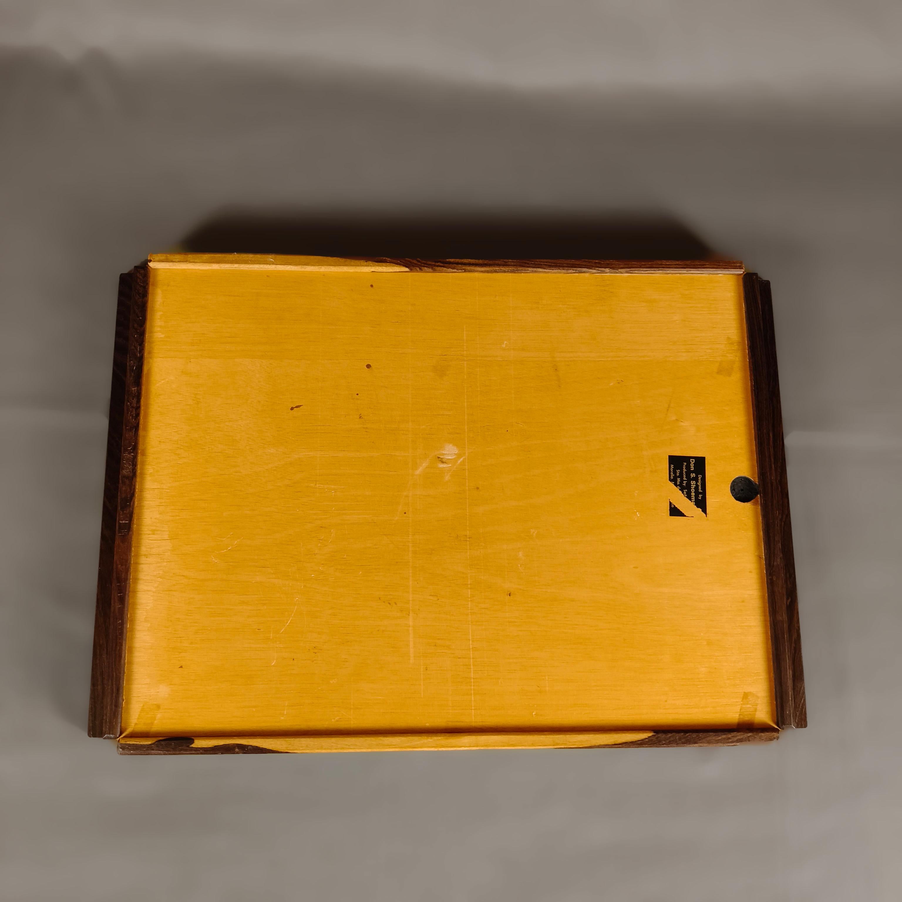 Fin du 20e siècle Don S. Shoemaker Plateau rectangulaire en parquet mexicain MCM en vente