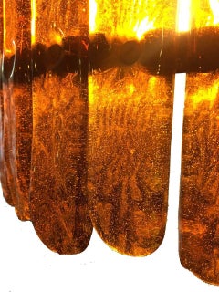 Feders Amber Handblown Glass Chandelier