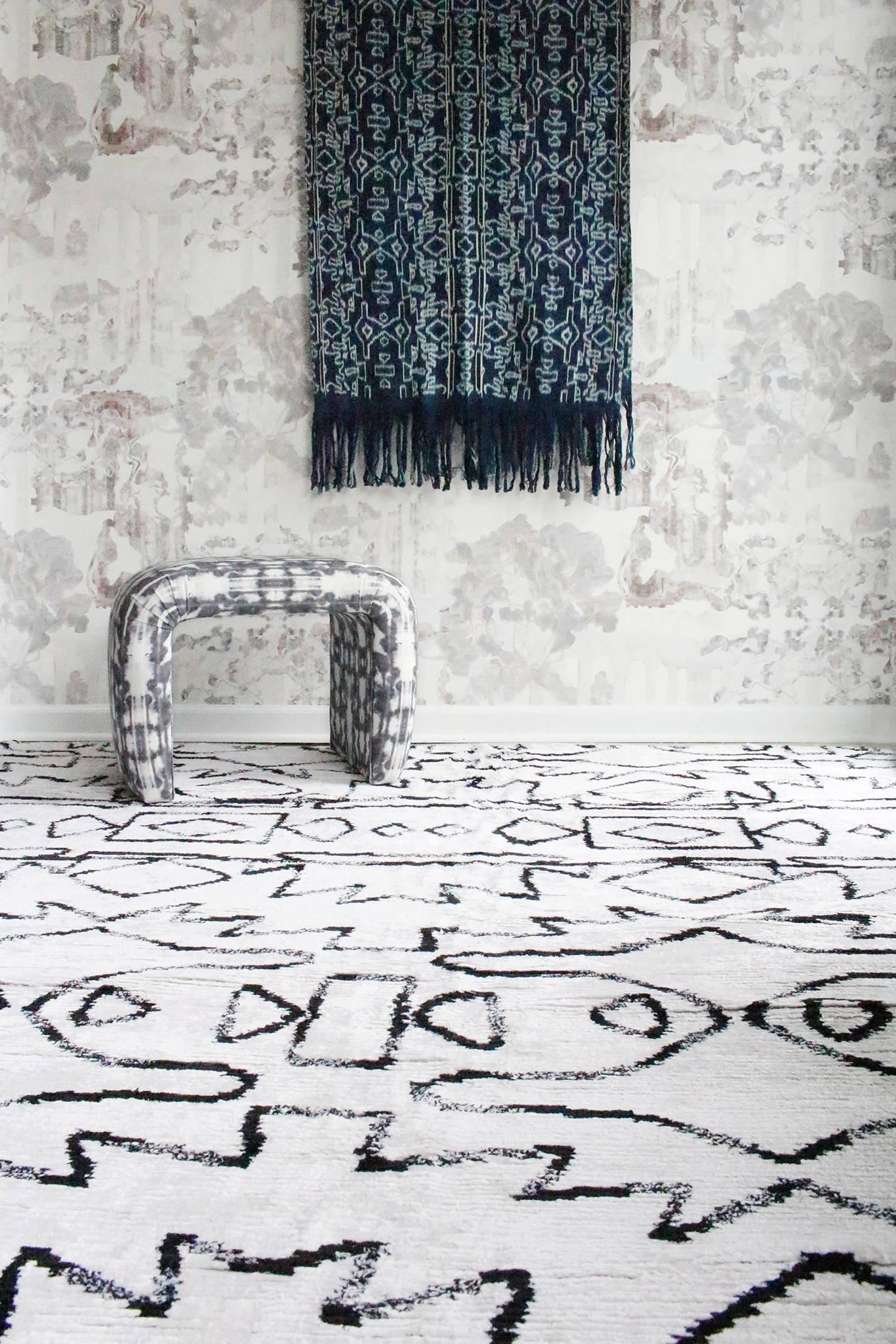 Népalais Tapis Akimbo d'Eskayel, tissage Lulu 100 % soie en vente