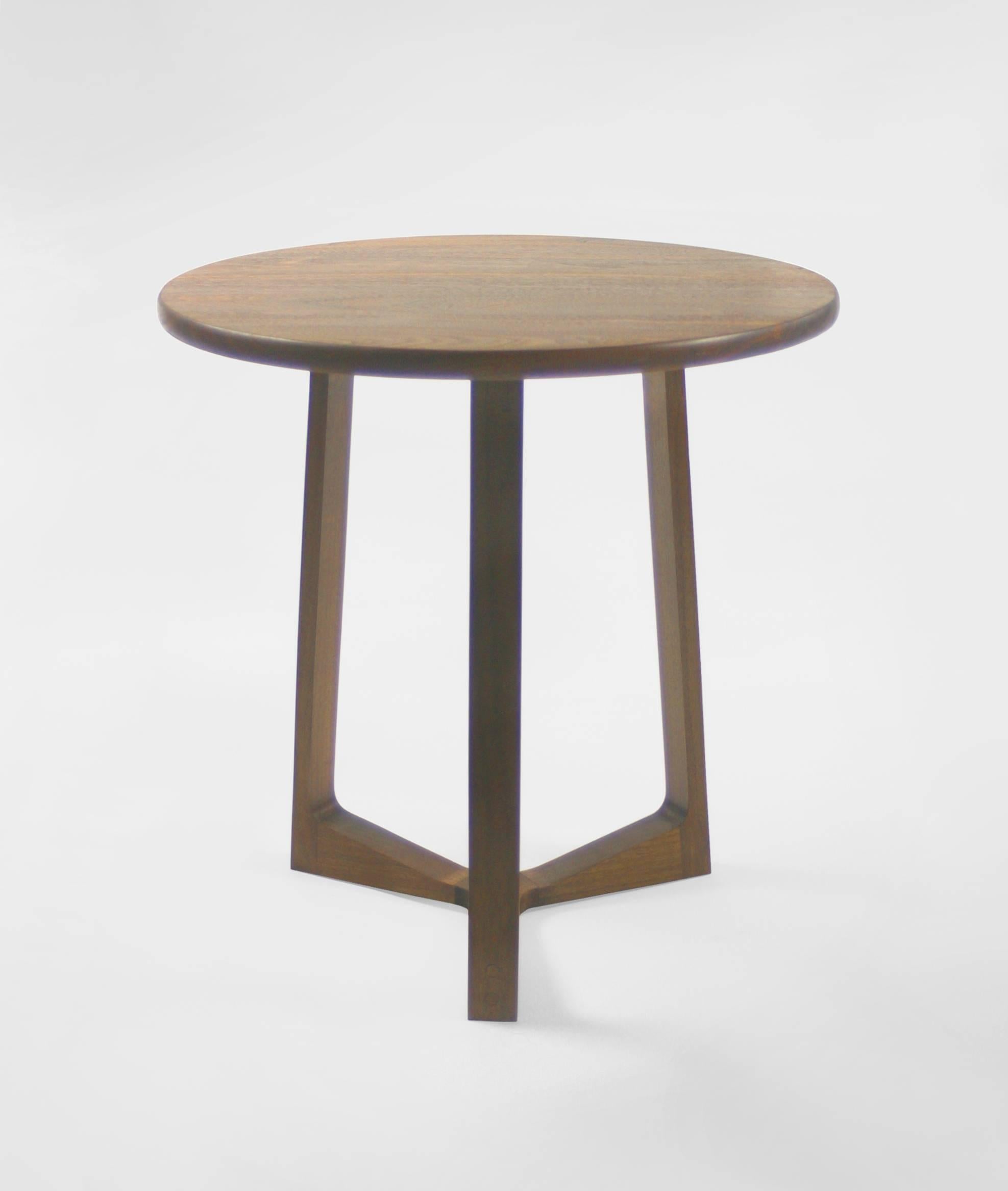 Contemporary Modern Side Table in Black Walnut with Oil and Wax Finish For Sale