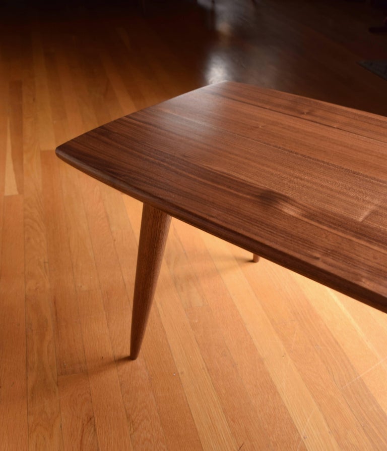 Modern Coffee Table in Black Walnut with Oil and Wax Finish For Sale at