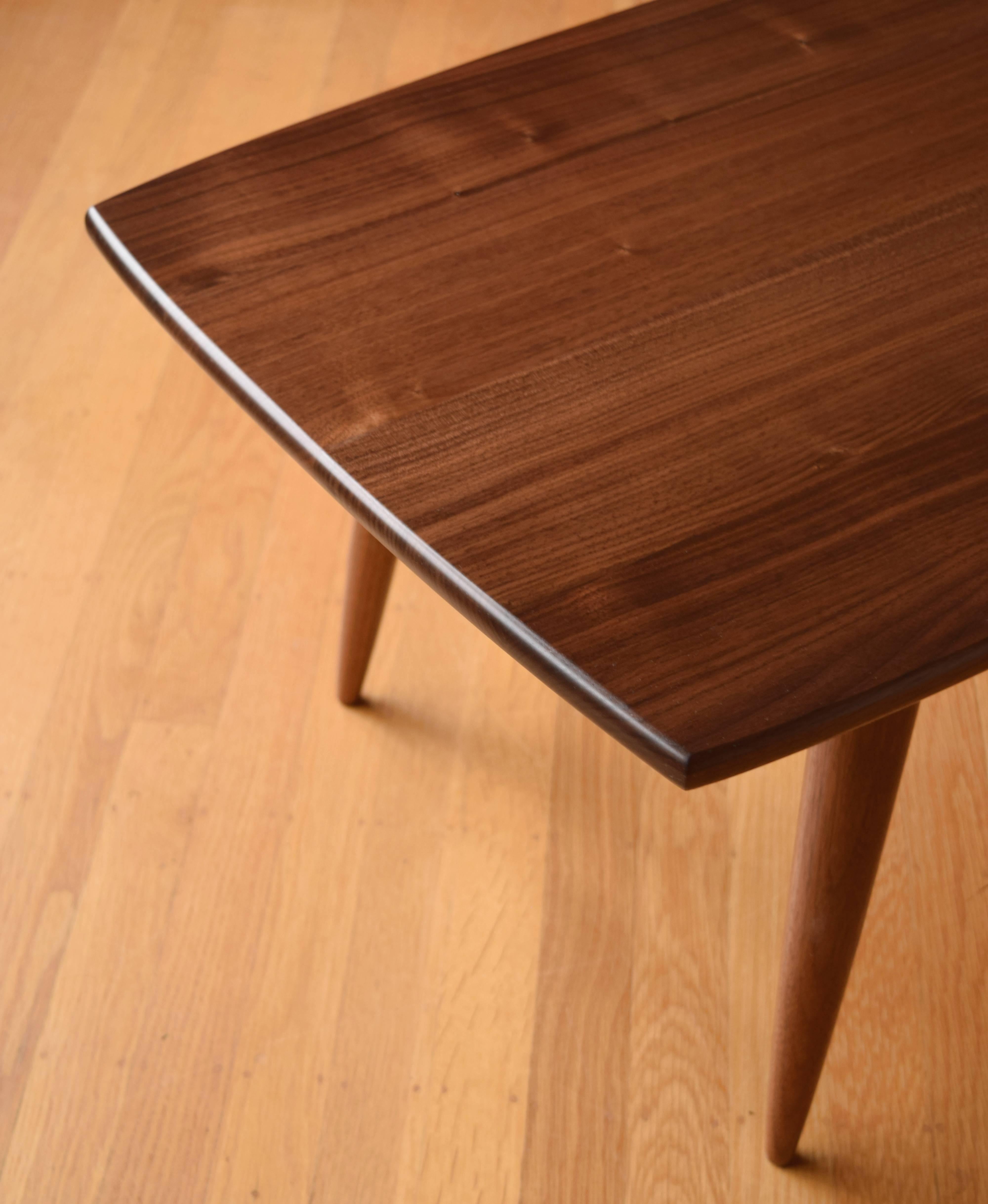 Mid-Century Modern Modern Coffee Table in Black Walnut with Oil and Wax Finish For Sale