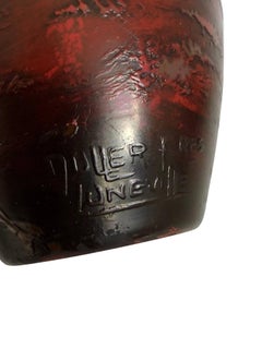 Berger avec son troupeau, vase de Muller Frères, Art nouveau, France, années 1900