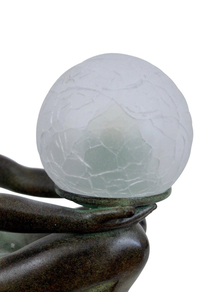 Delassement Lumineux French Art Deco Sculpture Lamp by Max Le Verrier