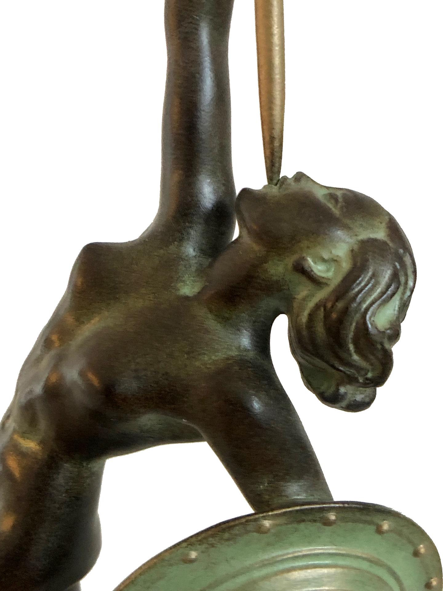“Jericho”
Designed in France during the roaring 1920s by “Raymonde Guerbe” (1894-1995)
signed “GUERBE”
Original “Max Le Verrier”
Art Deco Style, France

Sculpture made in “Régule” (spelter)
Socle in black marble (could have a different