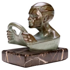 At Full Throttle - Art Deco Radiator Mascot and Paperweight by Max Le Verrier