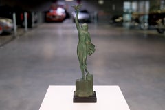 Art Deco Love Message Sculpture by Fayral for Max Le Verrier, France 1930s