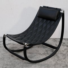 Louis Vuitton Lune Rocking Chair by Marcel Wanders in Black Leather