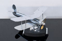 Art Deco Style Airplane Table Lamp in Chrome, 1980s