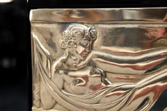 Contemporary Art Deco Style Console with Brass Relief Drawer Fronts