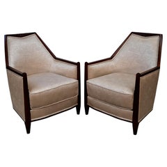 Par de sillones franceses de estilo Art Déco en caoba, hacia 1925