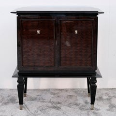 French Art Deco Cabinet in Macassar with Parquetry Doors, 1930s