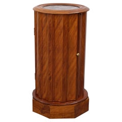 Biedermeier Cherrywood Pedestal with Marble Top and Secret Opening, 1860s