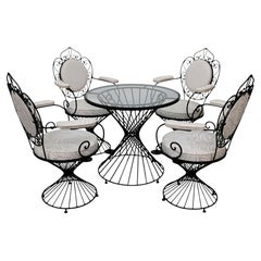 Sitzgruppe im Mid-Century-Modern-Stil aus den 1970er Jahren mit Glastisch
