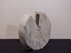 "Eccentrico" Vase in White Carrara Marble by E.Di Rosa and P. A. Giusti 1968