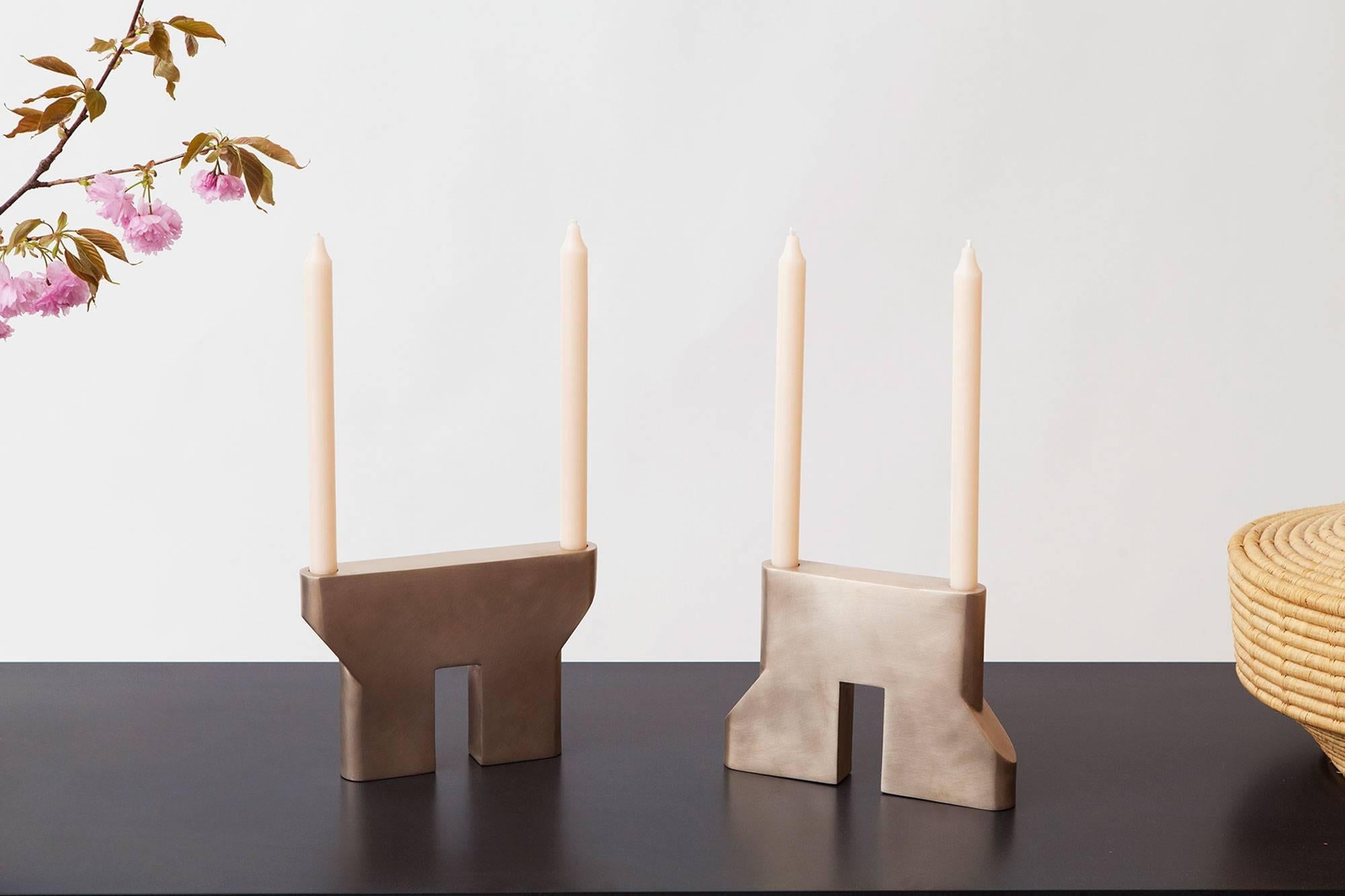 Modern Dune Candelabra 'Concrete' Candleholder  For Sale