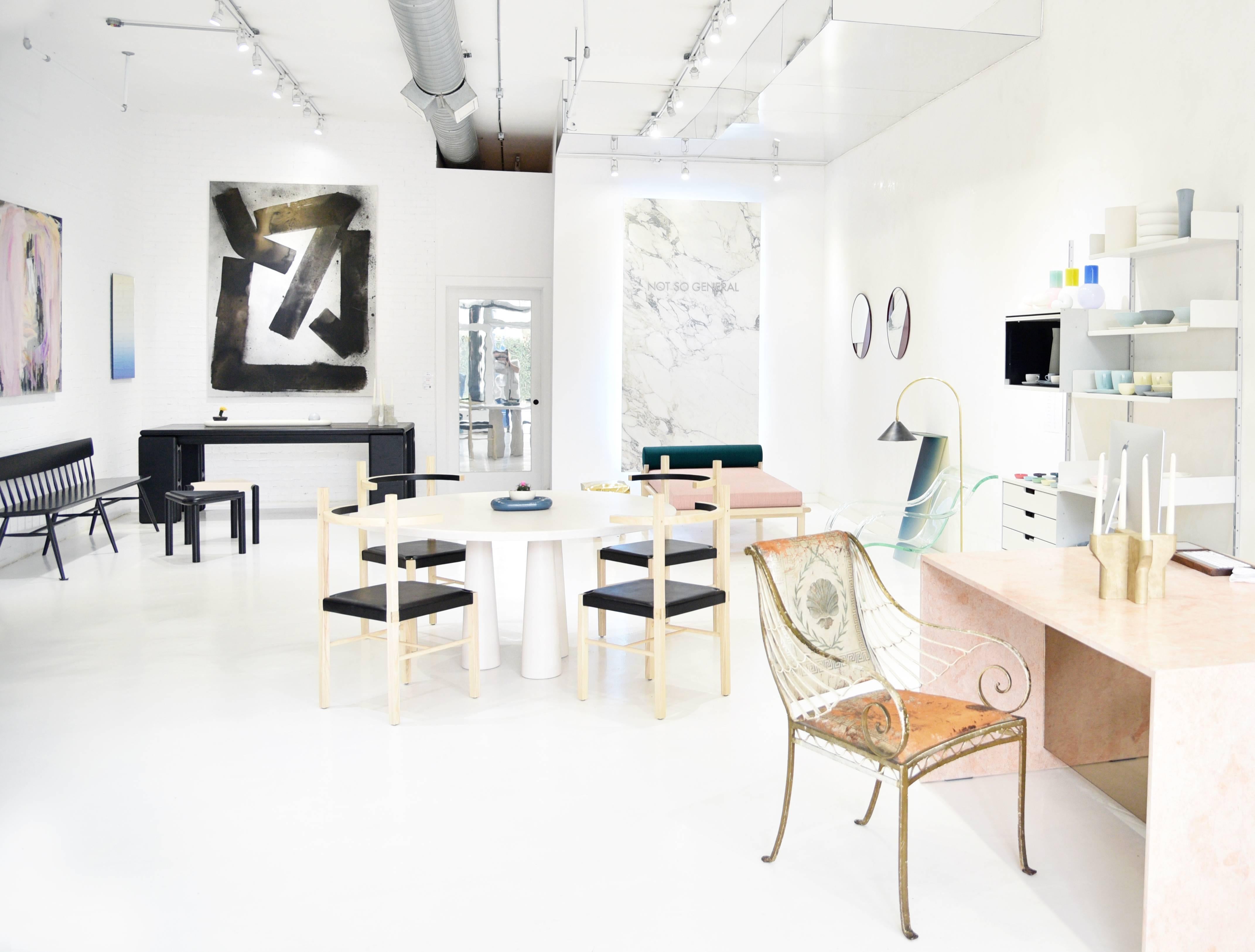 Modern Three Legged Canopy Table Dining Table in Bleached Maple For Sale