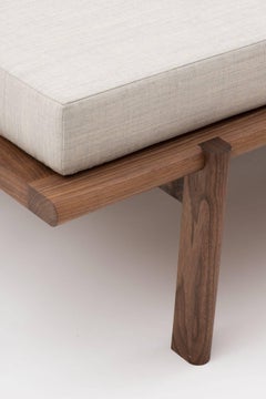 Walnut Crescent Lounge or Chaise Longue by Vonnegut Kraft