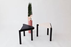 Troika Stool or Side Table in Ash and Corian 'Peach'