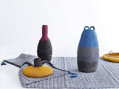 Handmade Crochet Large Textile Basket Inspired by Ancient Ceramic Pots