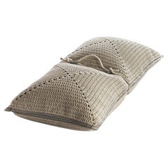 21st Century Asian Natural Cream Outdoor Indoor Handmade Floor Cushion