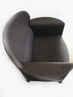 Memphis Style Armchair, Fabric Upholsterd, Italy 1980s.