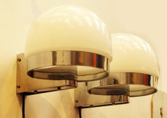 André Ricard, Pair of Opal Glass Sconces, 1970s, Spain