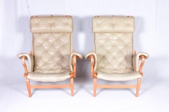 Leather "Pernilla" Lounge Chair by Bruno Mathsson for DUX