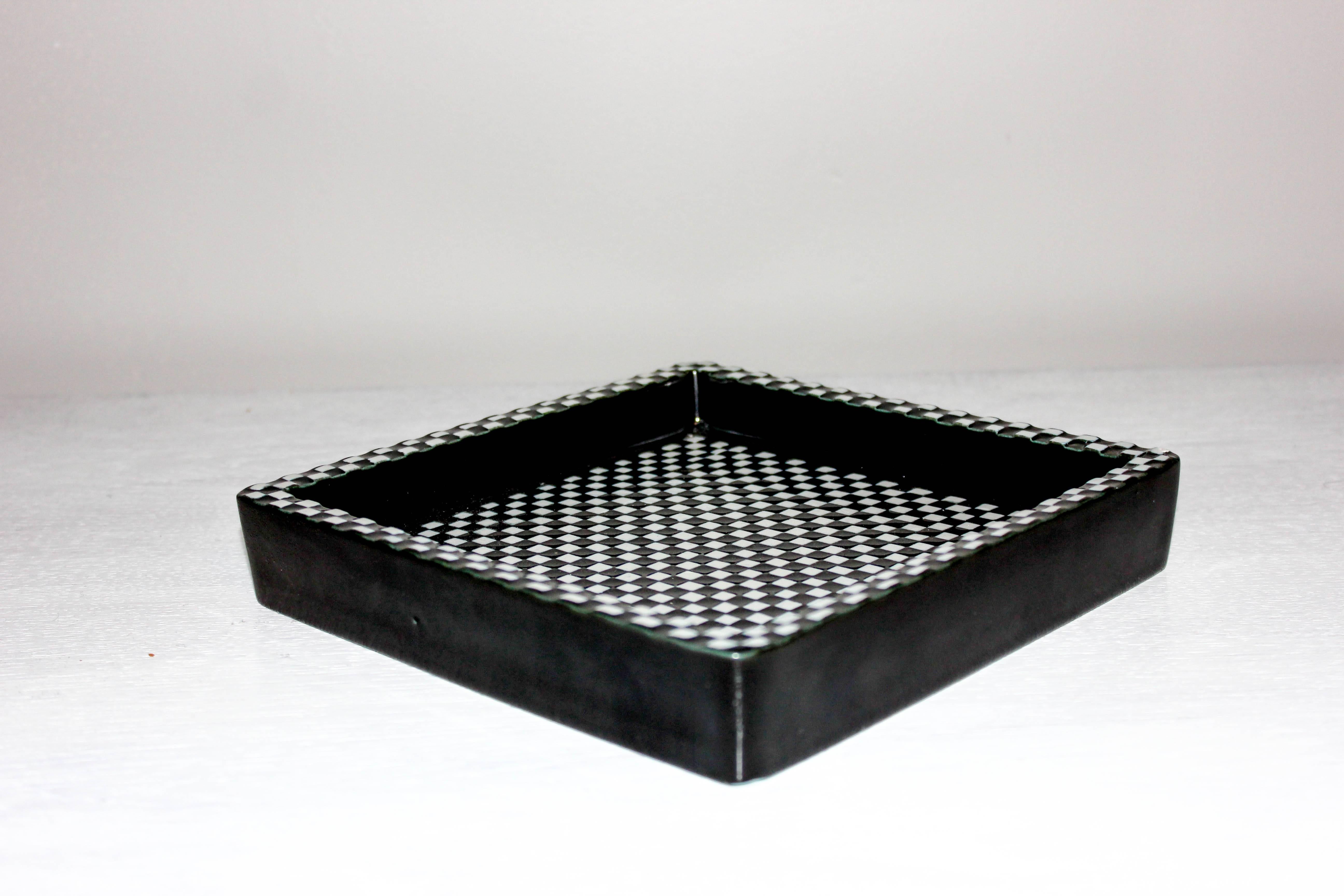 Swedish Stig Lindberg Large Domino Ceramic Tray