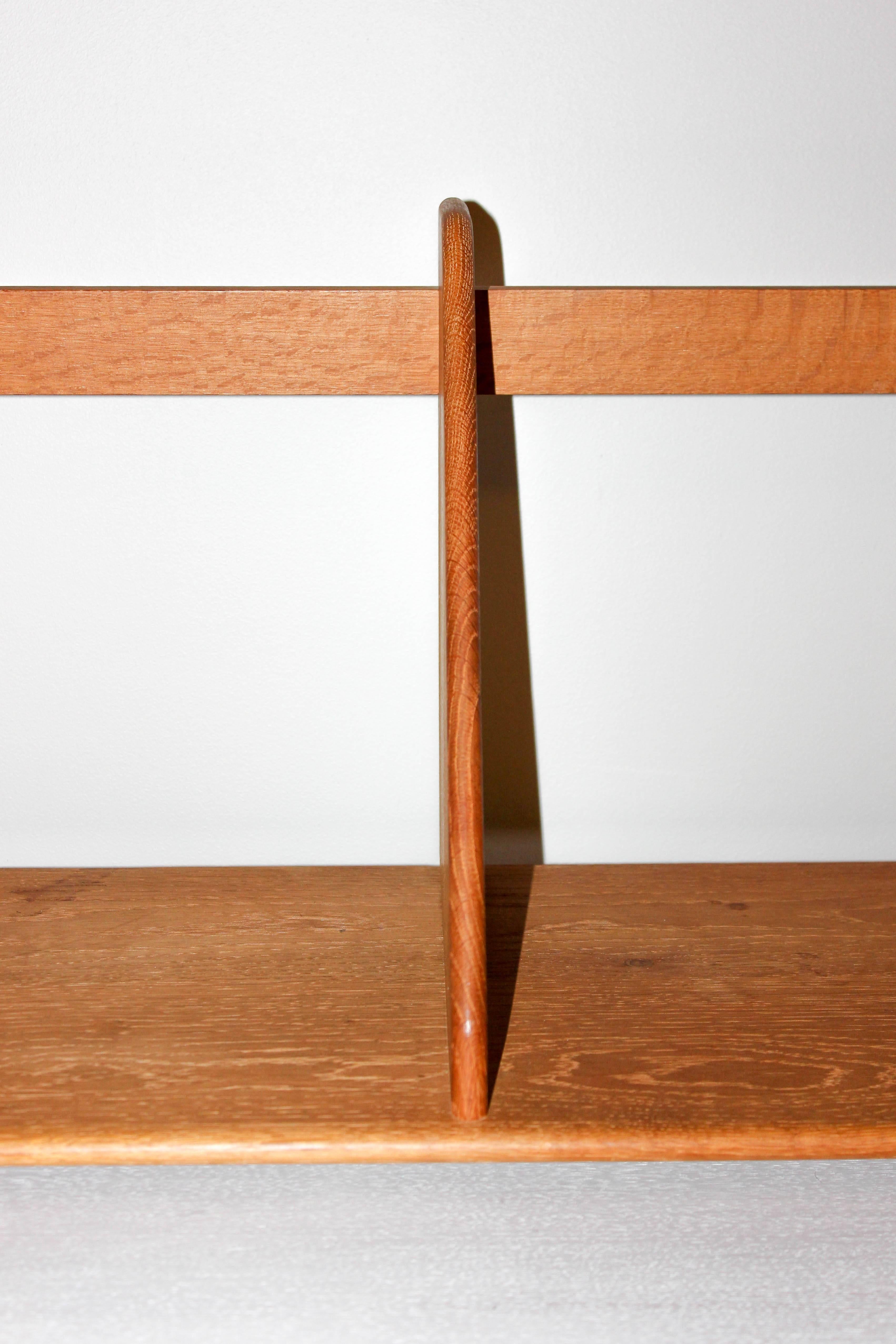 Hans J Wenger Midcentury Oak Wall Shelf for Ry Møbler In Good Condition In Malmo, SE