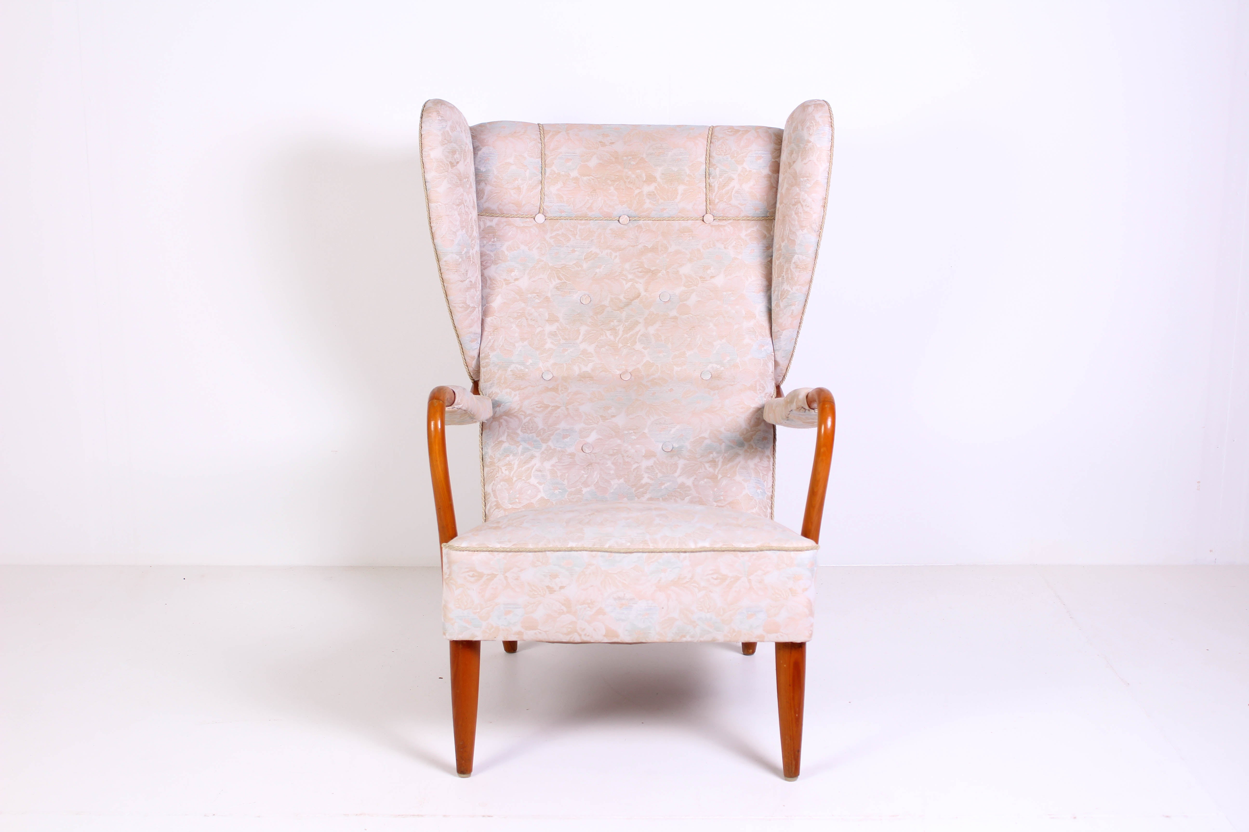 1940s Swedish Wingback Lounge Chair At 1stdibs