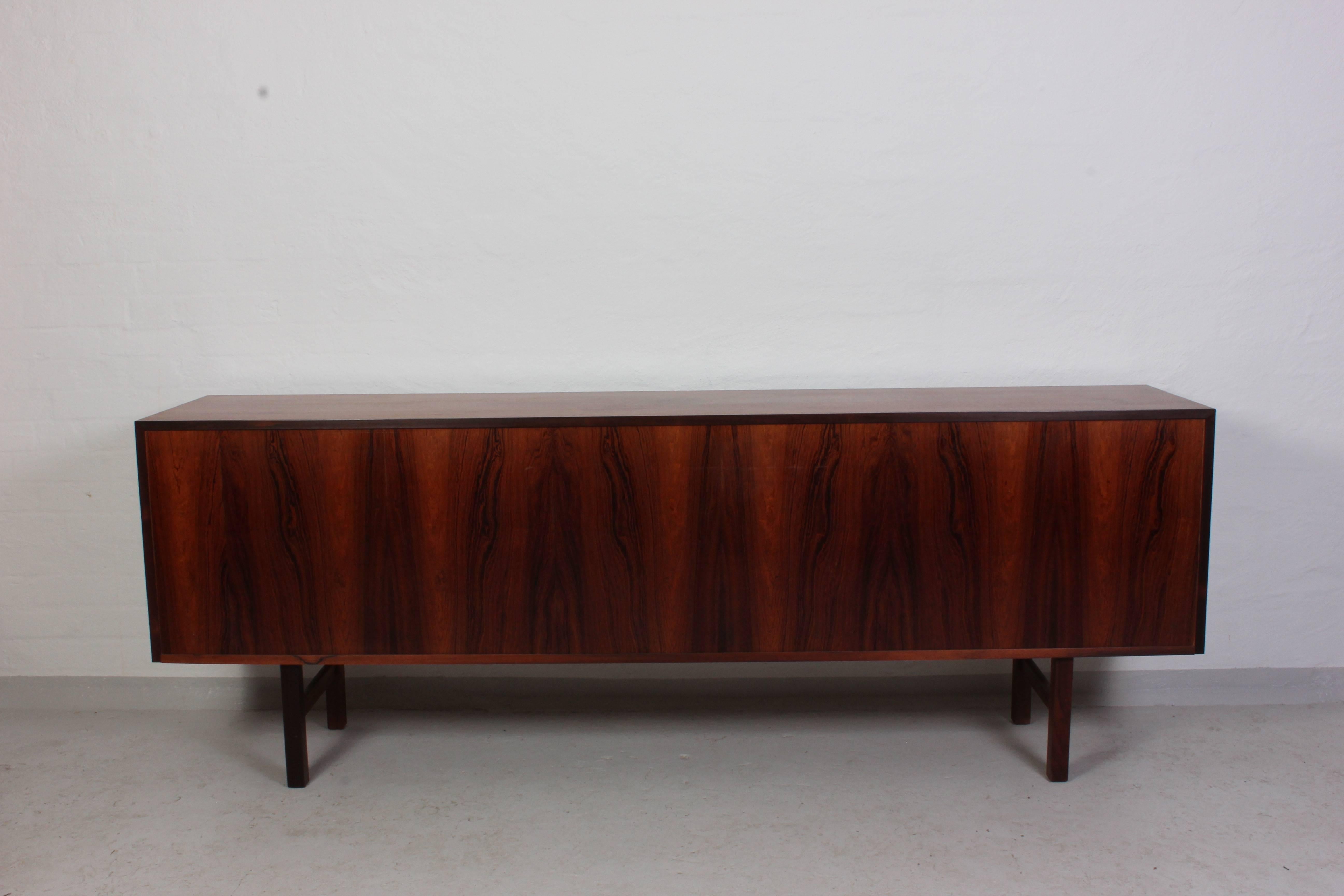 Midcentury Large Danish Rosewood Sideboard with Sliding Doors In Good Condition In Malmo, SE