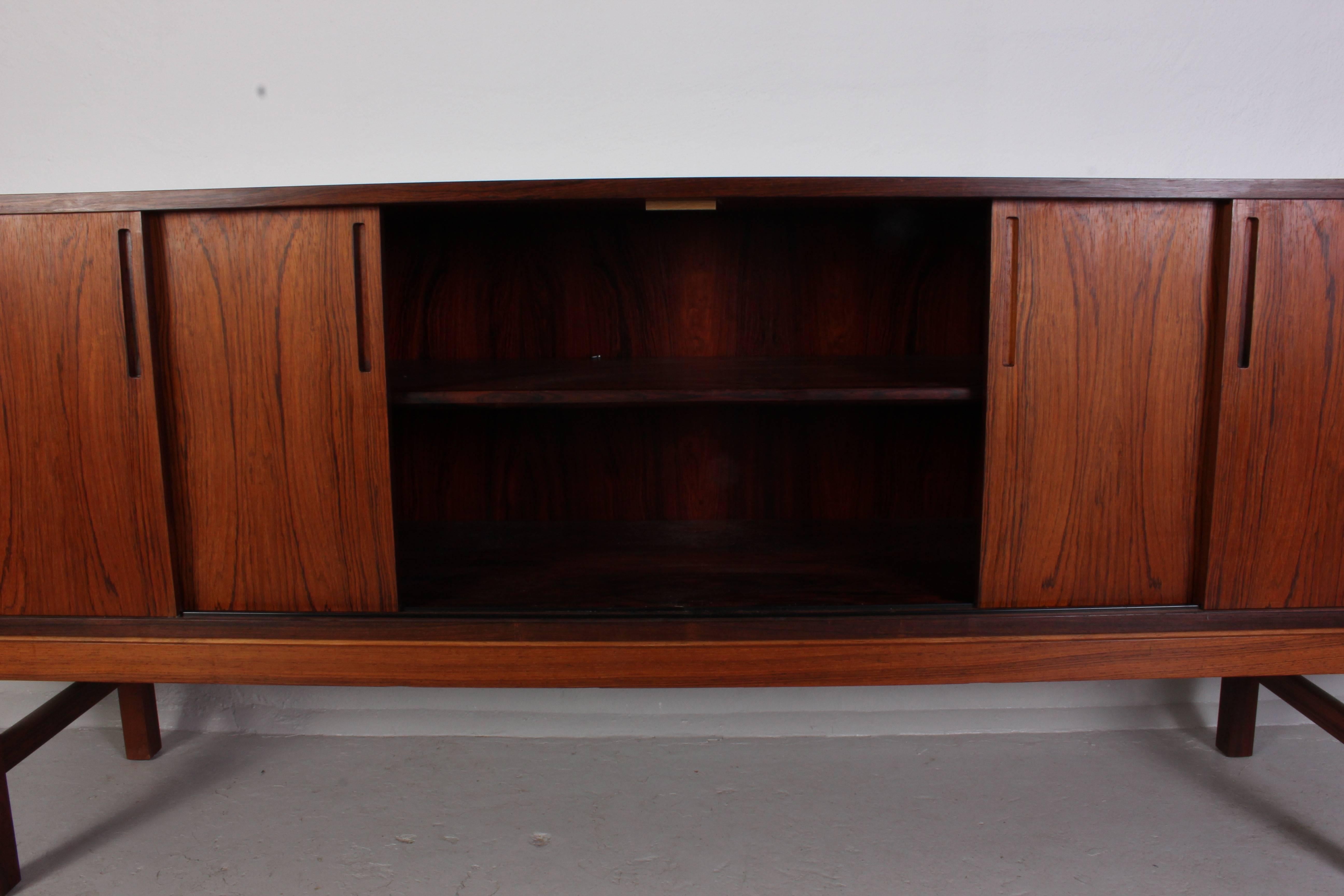 Midcentury Large Danish Rosewood Sideboard with Sliding Doors 2