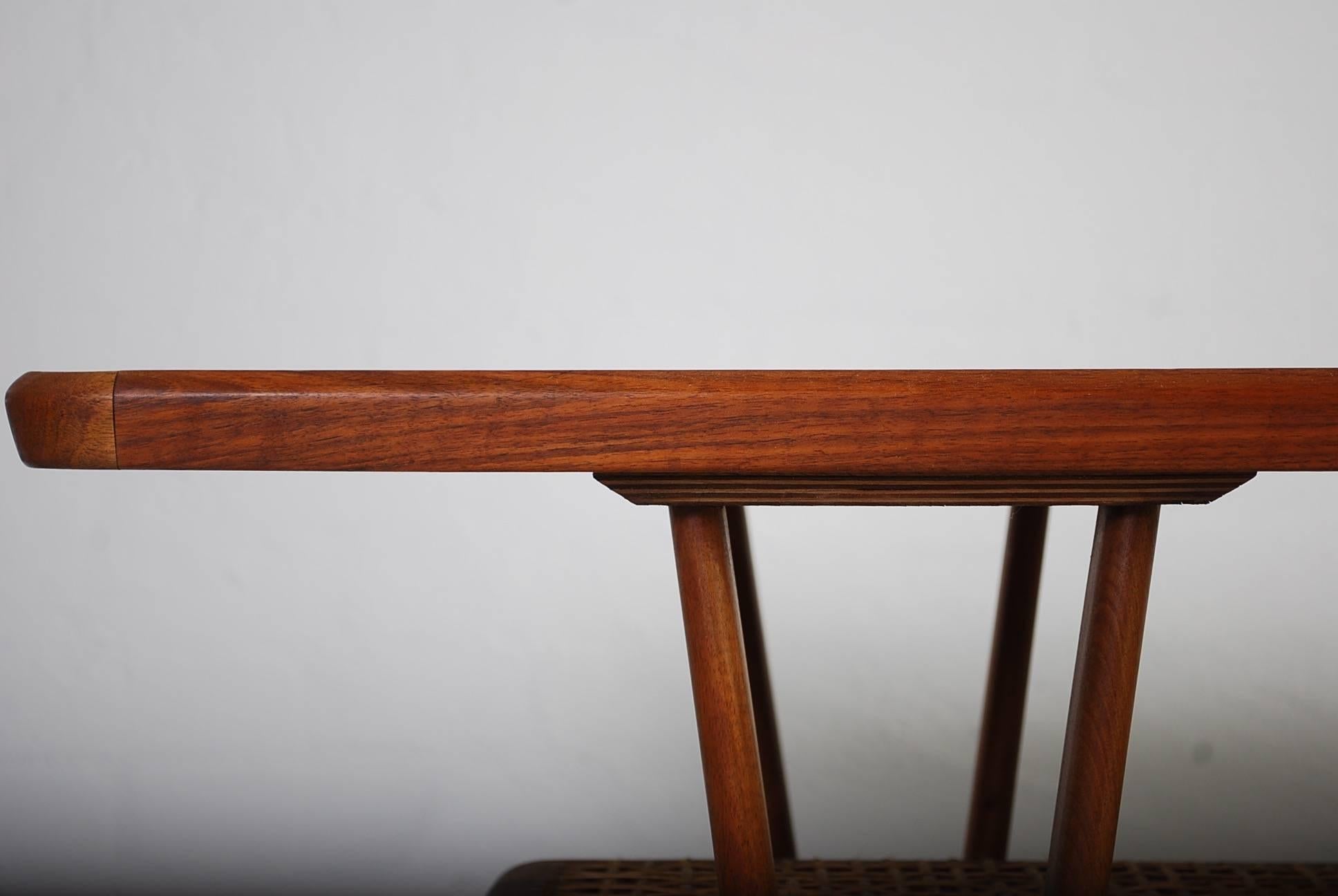 Midcentury Danish Teak and Cane Coffee Table by Kurt Østervig In Good Condition In Malmo, SE