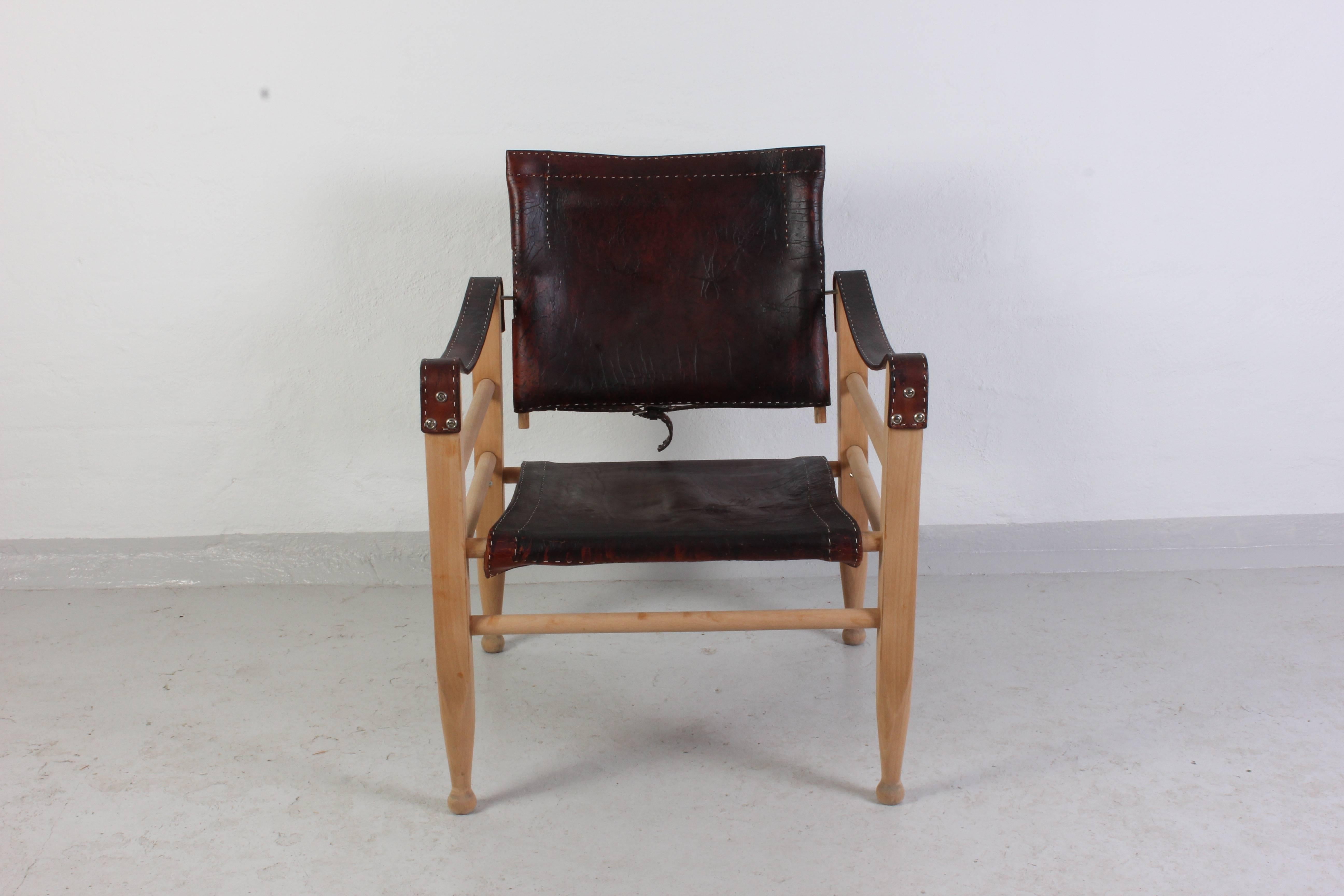 Børge Mogensen Oak and Leather Safari Chair Model 2221 2